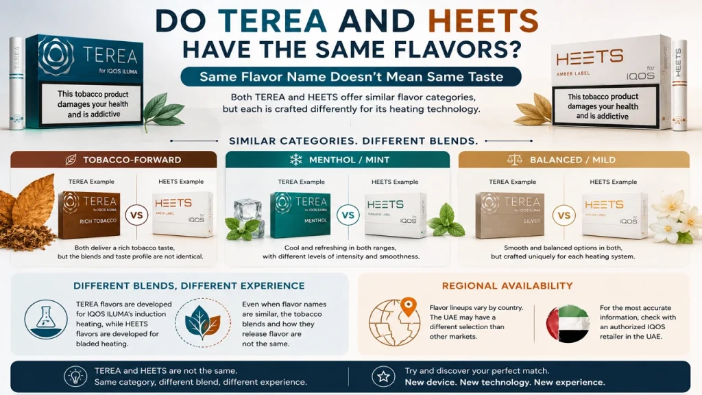 Do TEREA and HEETS Have the Same Flavors?