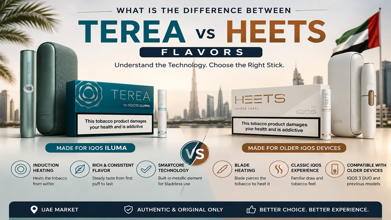 TEREA and HEETS tobacco sticks compared by flavor and design